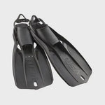 Black Tusa Travel Right Diving Fins for scuba, compact and lightweight fins designed for easy travel and diving comfort.