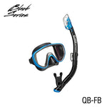 TUSA Sport Serene adult mask and snorkel set with black silicone mask and blue snorkel for snorkeling adventures