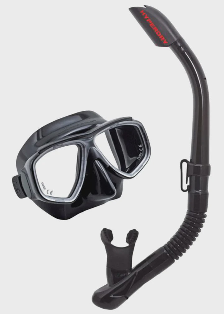 TUSA Sport Splendive mask and snorkel set in blue, featuring a comfortable mask and adjustable snorkel for underwater exploration.